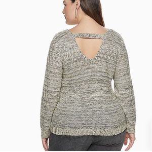 EVRI Natural Marl Open Back Sweater 3X